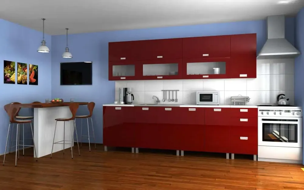 Cenově Výhodný Kuchyňská linka Saleri 260 - bordo lesk/MDR
