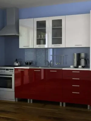 Akční Cena Kuchyňská linka Simeon 240 - bílý+červený lesk/MDR