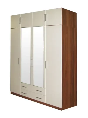 Zlevněný Skříň ESO 4dveřová 61540 ořech/bílá (bez nástavce)