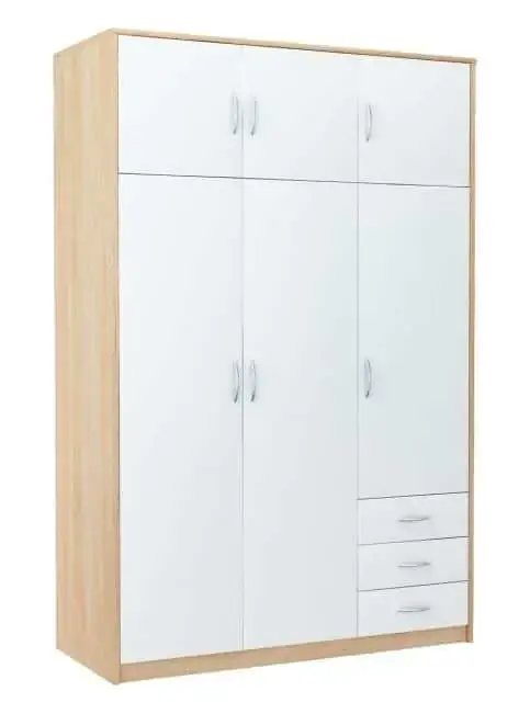 Vysoce Kvalitní Šatní skříň VIKA 6D3SZ dub sonoma/bílá