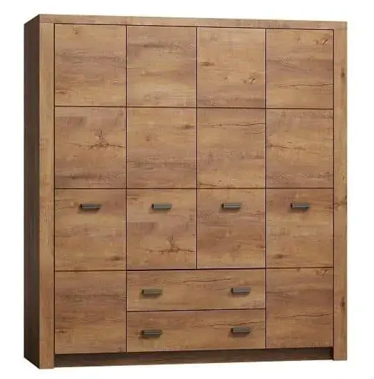 Šatní skříň 4-dveř. INDIANAPOLIS I-18 jasan světlý Výprodej