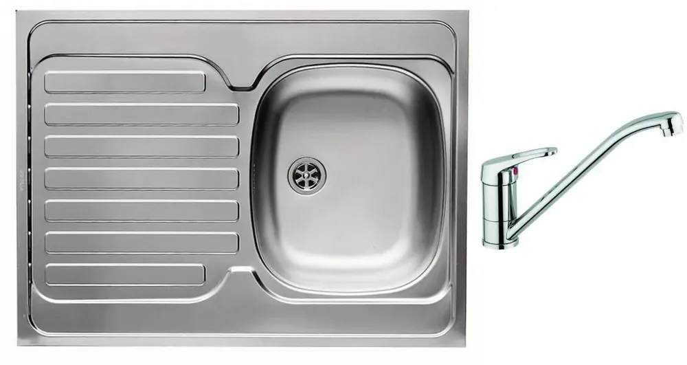 Nerezový dřez s BATERIÍ INTL 1B1D celoplošný (set) Poslední Šance