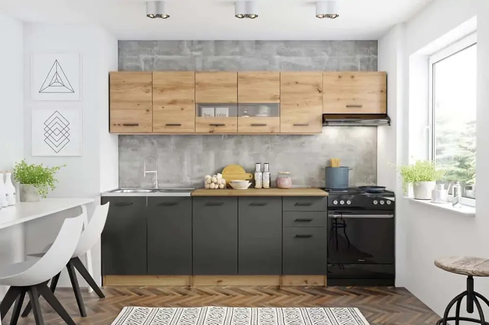 Nejprodávanější Kuchyně PERLA 260 - dub artisan/šedá matná