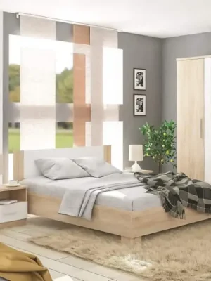 Sestava do ložnice MARKOS dub sonoma/bílá (postel 160, 2x NS, komoda 4S, skříň 4D) Aktuální