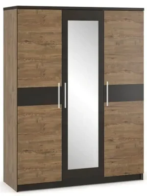 Akční Nabídka Šatní skříň 3D VERONIKA april/wenge/zrcadlo