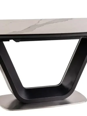 Originální Jídelní stůl rozkládací 160x90 ARMANI ceramic bílý mramor/černý mat