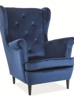 Čalouněné křeslo LADY velvet modrá/wenge Jen Po Omezenou Doba