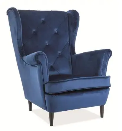 Čalouněné křeslo LADY velvet modrá/wenge Jen Po Omezenou Doba