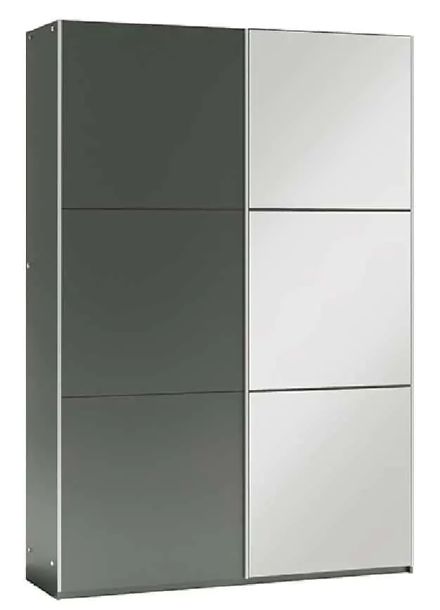 Šatní skříň VALERIANO 120 grafit/zrcadlo Akční Nabídka