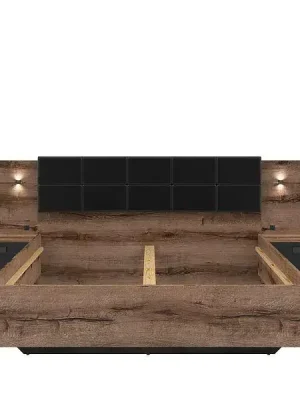 Nová Kolekce Postel KASSEL LOZ/160/A, dub monastery/dub černý