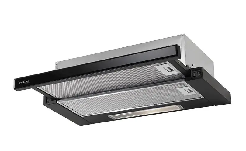 Autentický Odsávač par SLIDING BLACK GLASS inox/black