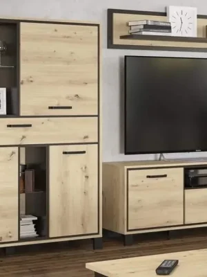 Akční Nabídka Obývací sestava SET1 BUCKET (komoda, TV stolek, police) dub artisan/wenge