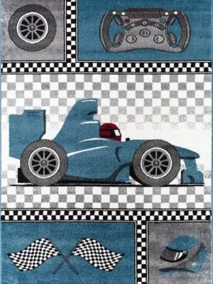 Originální Dětský kusový koberec Kids 460 – modrá Formule 1