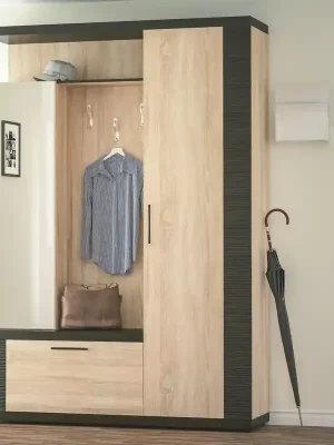 Předsíňová stěna MARK 150 dub sonoma/wenge tmavý - II.jakost Levný
