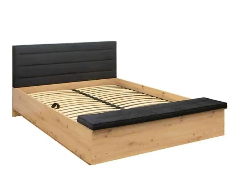 OSTIA postel LOZ/160/B, dub artisan/černá Vrácení Zdarma