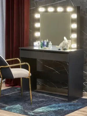 Originální Toaletní stolek HOLLYWOOD - černý