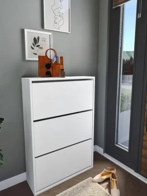 Expresní Doručení Výklopný botník MAYER barva bílá