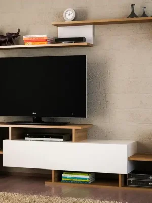 Expresní Doručení Televizní stolek DINAR bílá/ořech
