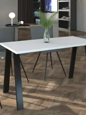 Akční Cena Jídelní stůl KOLINA 185x67 cm černá/bílá