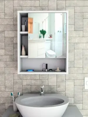 Pouze Dnes Koupelnová skříňka se zrcadlem, bílá