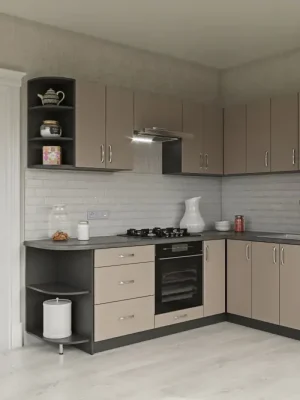 Odeslání Ihned Rohová kuchyňská linka HORLY R2 šedý jíl/grafit