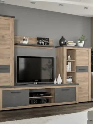 Sezónní Sleva Obývací stěna GRANIERI dub tabaco/matera