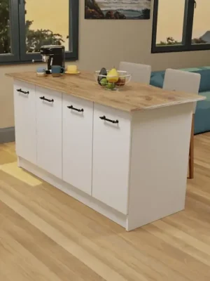 VENTURI kuchyňský ostrůvek, bílá/pine Nová Kolekce