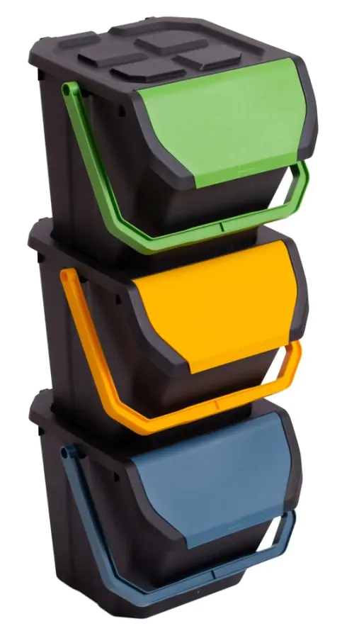 Set 3 odpadkových košů FRIDA na tříděný odpad 3x 25 L Víkendová Akce