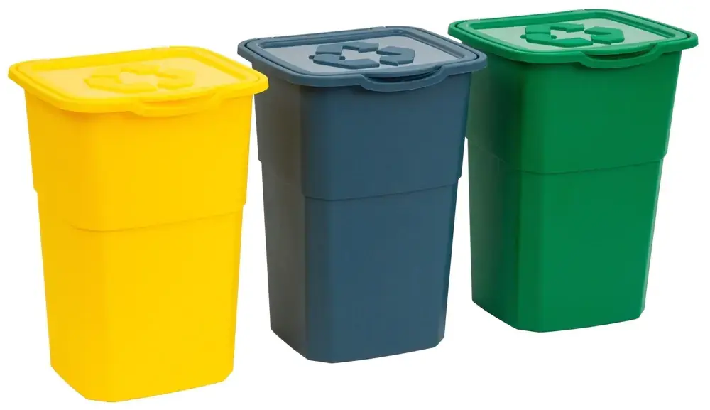 Set 3 odpadkových košů ECO na tříděný odpad 3x 50 L Expresní Doručení