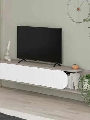 Televizní stolek BOGGART, moka/bílý Omezená Nabídka