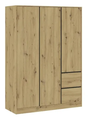 Šatní skříň 3D2S BURELA dub artisan/antracit Akční Cena