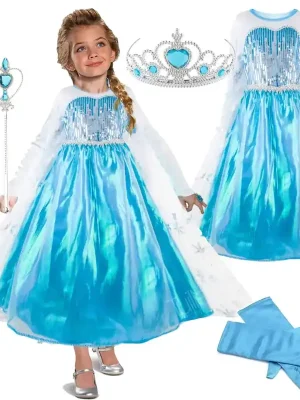 Dětský kostým 110/116 - Elsa s flitry OPBH1348 Objednat Nyní