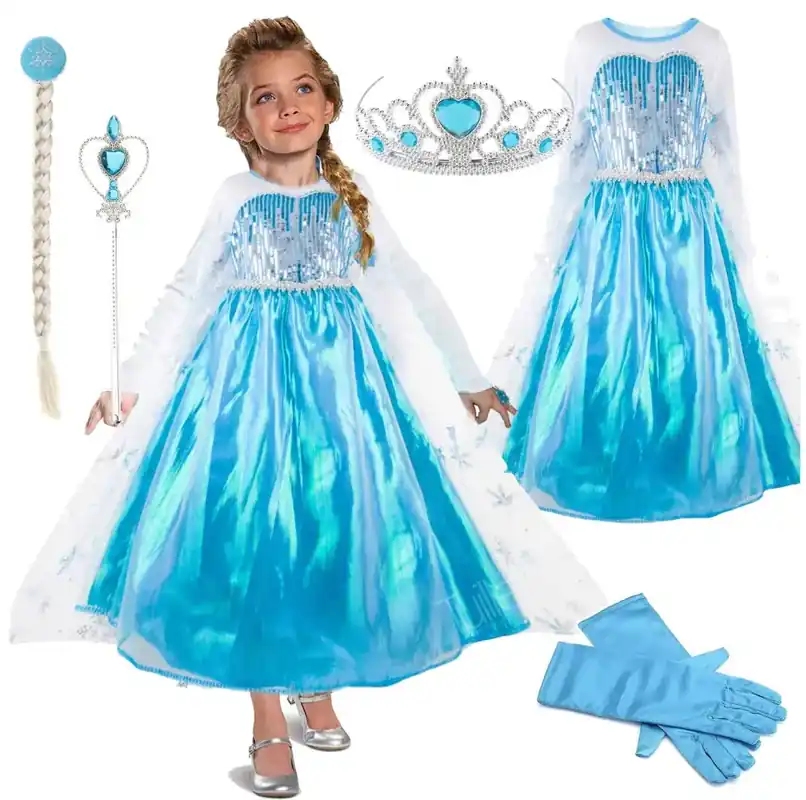 Dětský kostým 122/128 - Elsa s flitry OPBH1414 Rychlé Dodání