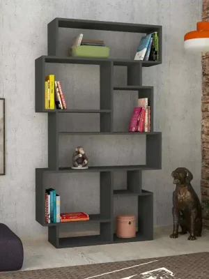 Přímo Od Výrobce KASSIA, regál, knihovna, antracit