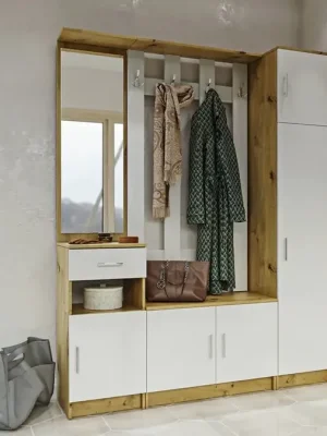 Předsíňová stěna SARAH SET2 bílá/dub artisan Horká Nabídka