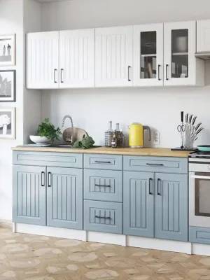 Kuchyňská linka Běla 240/240 bílá/denim MAT Výhodná Nabídka