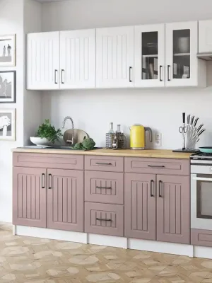 Kuchyňská linka Běla 240/240 bílá/růžová MAT Značkový