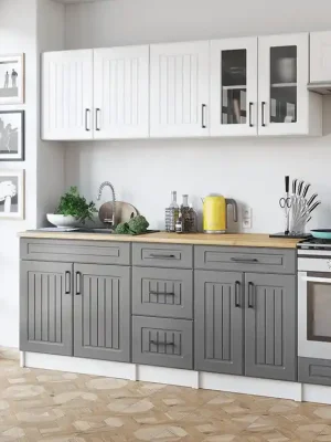 Kuchyňská linka Běla 240/240 bílá/popel MAT Výhodná Nabídka