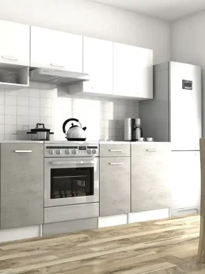 Značkový Kuchaňská linka Luigi II 240 - bílá/beton