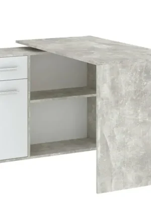 Autentický Psací stůl 1D1S SORIA - beton/bílá